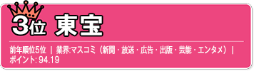 3位　東宝